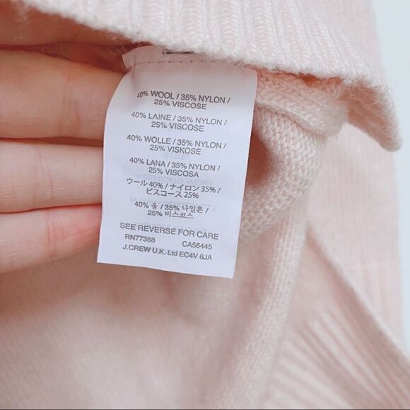 J. Crew Wool Blend Turtleneck Sweater Light Pastel Pink S - Picture 5 of 11